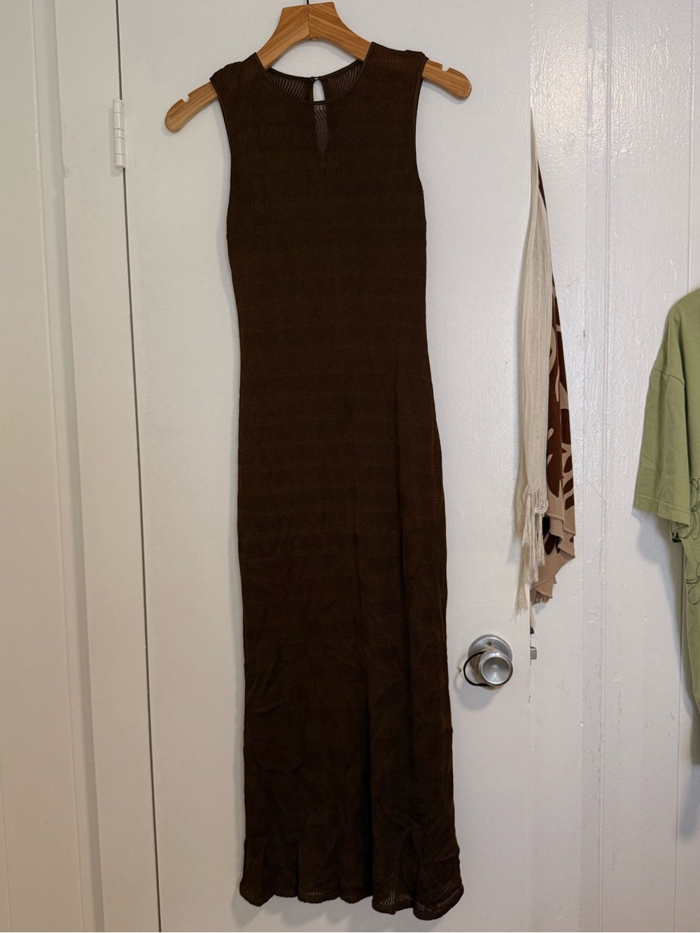 Vintage Ann Taylor Sleeveless Brown Knit Maxi Dress